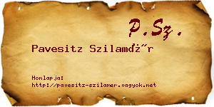Pavesitz Szilamér névjegykártya